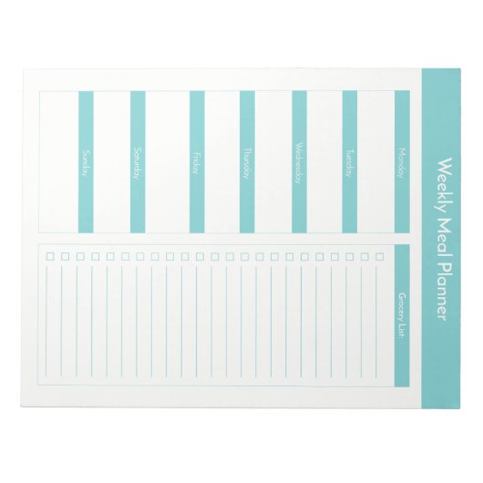 Weekblad Planner - Turquoise Notitieblok (Voorkant)
