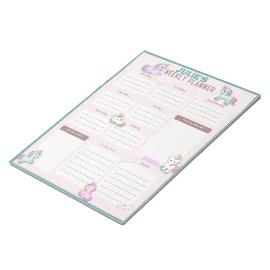Weekblad Unicorn Planner Notitieblok (Schuin)