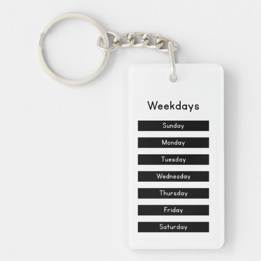 Weekdays Sleutelhanger (Voorkant)