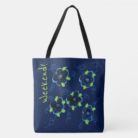 Weekend Blue Floral Bag Draagtas (Voorkant)