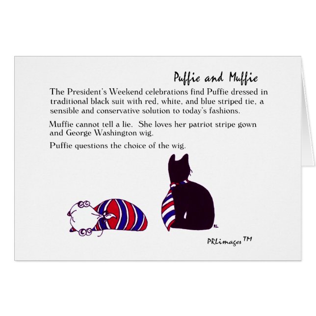 Weekend Card de Puffie et de Muffie du Président (Devant horizontal)