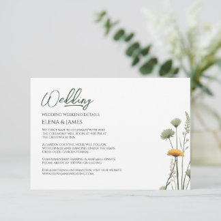 Weekend Details Wildflower Budget Micro Bruiloft Informatiekaartje