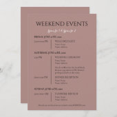 Weekend Evenementen Schema voor Bruiloft Kaart (Voorkant / Achterkant)