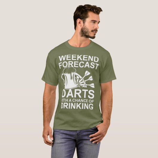 Weekend Forecast Darts Beer T Shirt (Voorkant volledig)