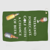 Weekend Forecast Golf met kans op bier Golfhanddoek (Horizontaal)