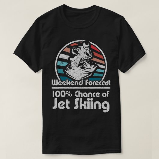 Weekend Forecast Jet Skiën Retro 70s Grappige Ski T-shirt (Design voorkant)