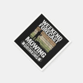 Weekend Forecast Mowing Beer Lawn Mowing Gift Drin Servet (Hoek)