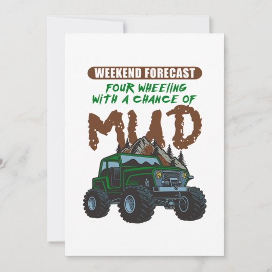 Weekend Forecast Mud ATV Four Wheeler Quad Gift Kaart (Voorkant)