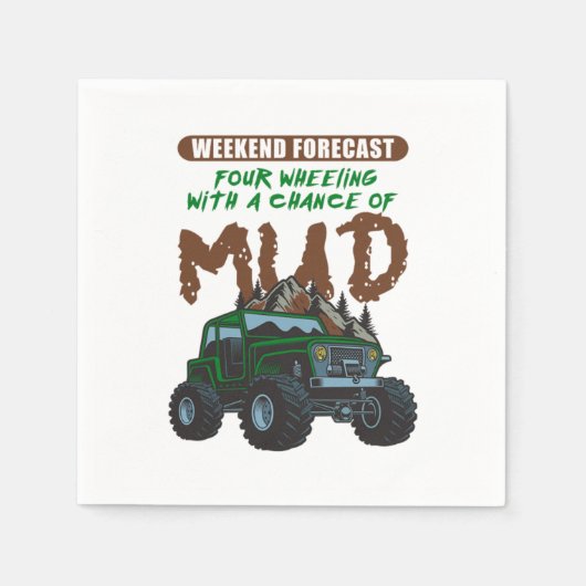 Weekend Forecast Mud ATV Four Wheeler Quad Gift Servet (Voorkant)