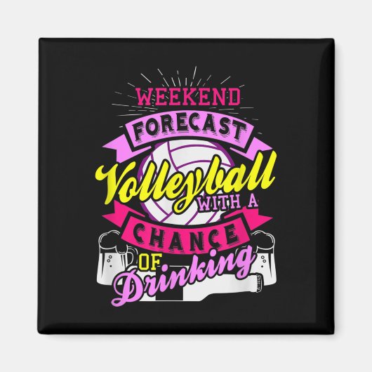 Weekend Forecast Volleyball met kans op drinken Magneet (Voorkant)