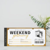 Weekend Getaway Gold Gift Travel Ticket Voucher (Staand voorkant)