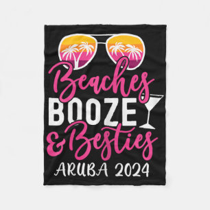 Weekend Girls Trip 2024 Aruba stranden drank en zi Fleece Deken