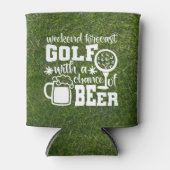 Weekend Golf Forecast Typografie Blikjeskoeler (Voorkant)