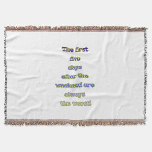 Weekend grappige tekst deken
