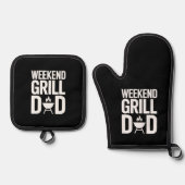 Weekend Grill Dad Funny BBQ Ovenwant & Pannenlap Set (Voorkant)