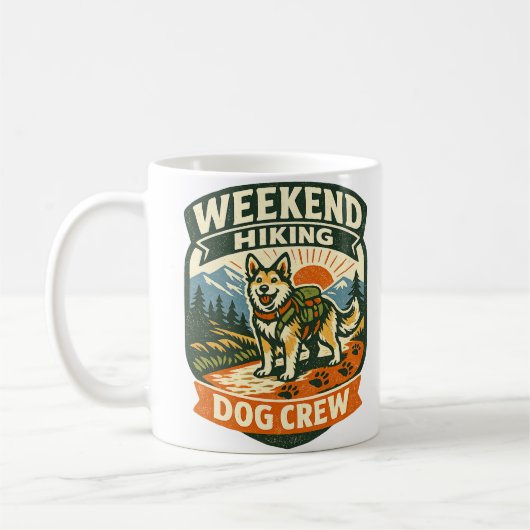Weekend Hiking Dog Crew Adventure Mug (Gauche)