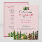 Weekend in de Bossen Roos Bachelorette Kaart (Voorkant / Achterkant)