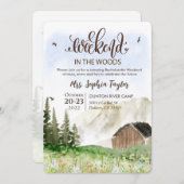 Weekend in de bossen vrijgezellenfeest uitnodiging (Voorkant / Achterkant)