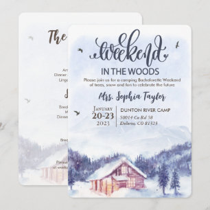 Weekend in de bossen Winter uitnodiging