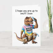 Weekend krijger T-rex met verband en ijspak Kaart (Voorkant)