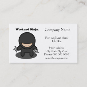 Weekend Ninja Funny Schattige Japan Cartoon Visitekaartje