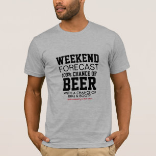Weekend prognose 100 % bijenkans BBQ T-shirt
