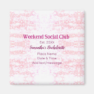 Weekend Social club roze glitter bachelorette deel Magneet