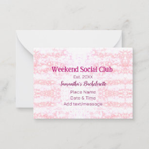 Weekend Social club roze glitter bachelorette deel Notitiekaartje