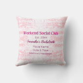 Weekend Social club roze glitters bachelorette fee Kussen (Achterkant)