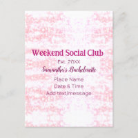 Weekend Social club roze glitters vrijgezellenfees