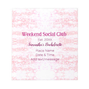 Weekend sociale club roze glitters bachelorette fe notitieblok