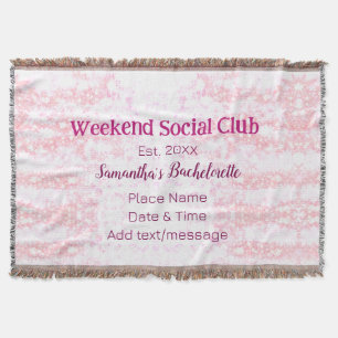 Weekend sociale club roze glitters bruidsmeisjesfe deken