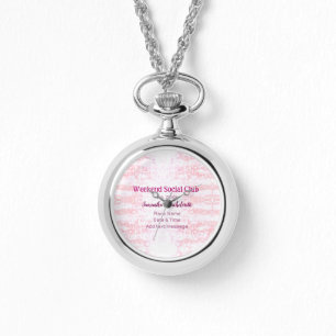 Weekend sociale club roze glittersingleparty horloge