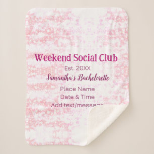 Weekend sociale club roze glittersingleparty sherpa deken