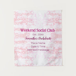 Weekend sociale club roze glittersingleparty wandkleed