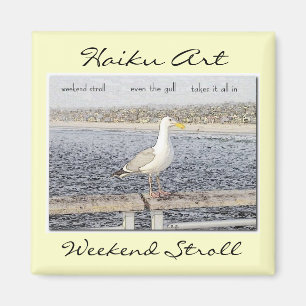 Weekend Stroll Haiku Art Magnet Magneet
