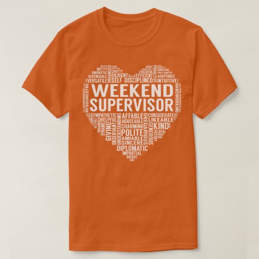 Weekend Supervisor Hart 1 T-shirt (Design voorkant)