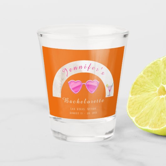 Weekend Trip Personalized Bachelorette Party Shot Glas (Voorkant)