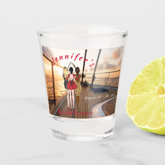 Weekend Trip Personalized Bachelorette Party Shot Shot Glas (Voorkant)