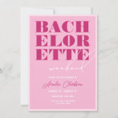 Weekend van de Bold Pink Bachelorette Kaart (Voorkant)