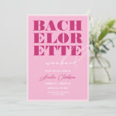 Weekend van de Bold Pink Bachelorette Kaart (Staand voorkant)