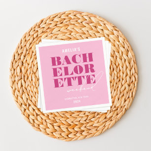 Weekend van de Bold Pink Bachelorette Servet