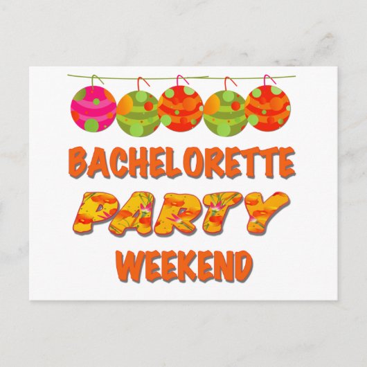 Weekend van Tropical Bachelorette Party Briefkaart (Voorkant)