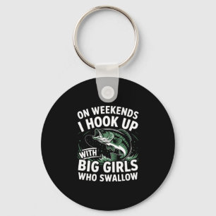 Weekend vissen humor visser - haak op grote sleutelhanger