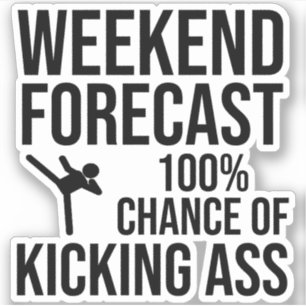 Weekend Voorspelling - 100% Kans op Lekker Aardig Sticker