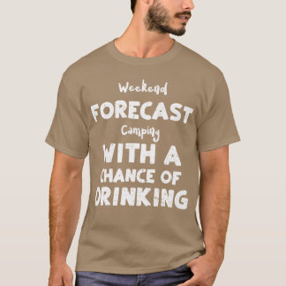 Weekend voorspelling kamperen met een retro t-shirt