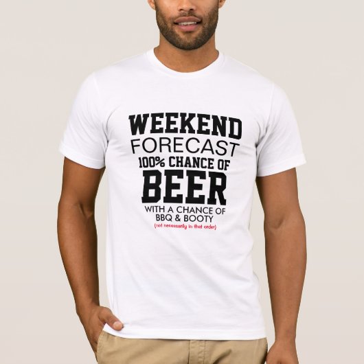 Weekend Voorspelling Shirt - 100% Bier & BBQ (Voorkant)