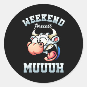 Weekend Week Voorspelling Vrijdag Vakantie Werkwee Ronde Sticker