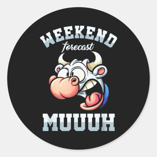 Weekend Week Voorspelling Vrijdag Vakantie Werkwee Ronde Sticker (Voorkant)