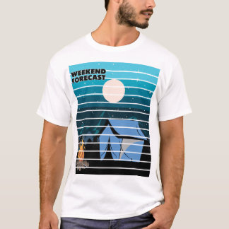 Weekend Weerbericht Kampeer Tent Vuur T-shirt